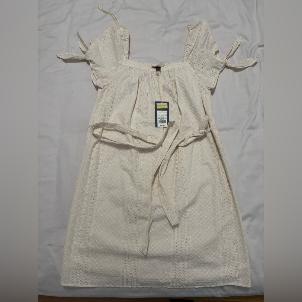 Universal Thread Cream Dress with Off Shoulder Details